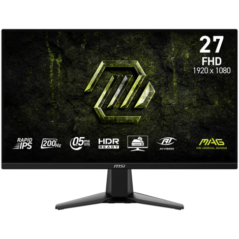 MSI MAG 275QF, 27", Rapid IPS, 1920x1080 (FullHD), 300 NITS, 200Hz, 0.5ms, Adaptive-Sync, 1x DP 1.2a, 2x HDMI 2.0b, 1 x Headphon