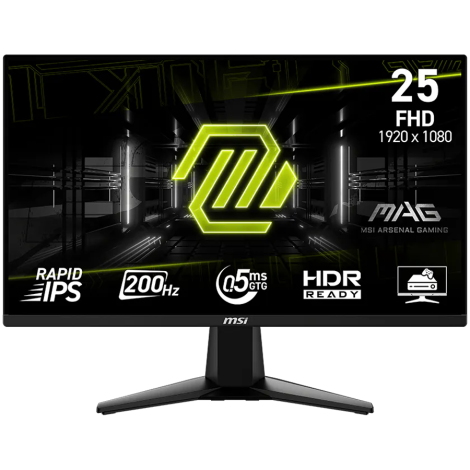MSI MAG 255F E20, 24.5", Rapid IPS, 1920x1080 (FullHD), 200Hz, 300 Nits, 0.5ms, AMD FreeSync Premium, HDR Ready, 2x HDMI 2.0b, 1
