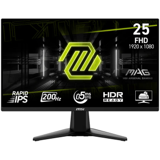 MSI MAG 255F E20, 24.5", Rapid IPS, 1920x1080 (FullHD), 200Hz, 300 Nits, 0.5ms, AMD FreeSync Premium, HDR Ready, 2x HDMI 2.0b, 1