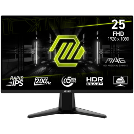 MSI MAG 255F E20, 24.5", Rapid IPS, 1920x1080 (FullHD), 200Hz, 300 Nits, 0.5ms, AMD FreeSync Premium, HDR Ready, 2x HDMI 2.0b, 1