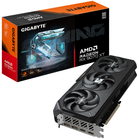 GIGABYTE Video Card AMD Radeon RX 9070 XT GAMING OC 16G, 16GB GDDR6, PCI-E 5.0, 2xDP, 2xHDMI