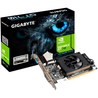 GIGABYTE Video Card NVIDIA GeForce GT 710 2GL (2GB DDR3/64bit, PCI-E 2.0, Recommended PSU 300W, HDMI+DVI low profile bracket x1,