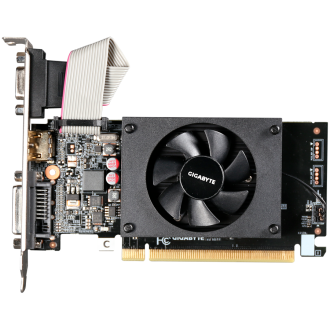 GIGABYTE Video Card NVIDIA GeForce GT 710 2GL (2GB DDR3/64bit, PCI-E 2.0, Recommended PSU 300W, HDMI+DVI low profile bracket x1,