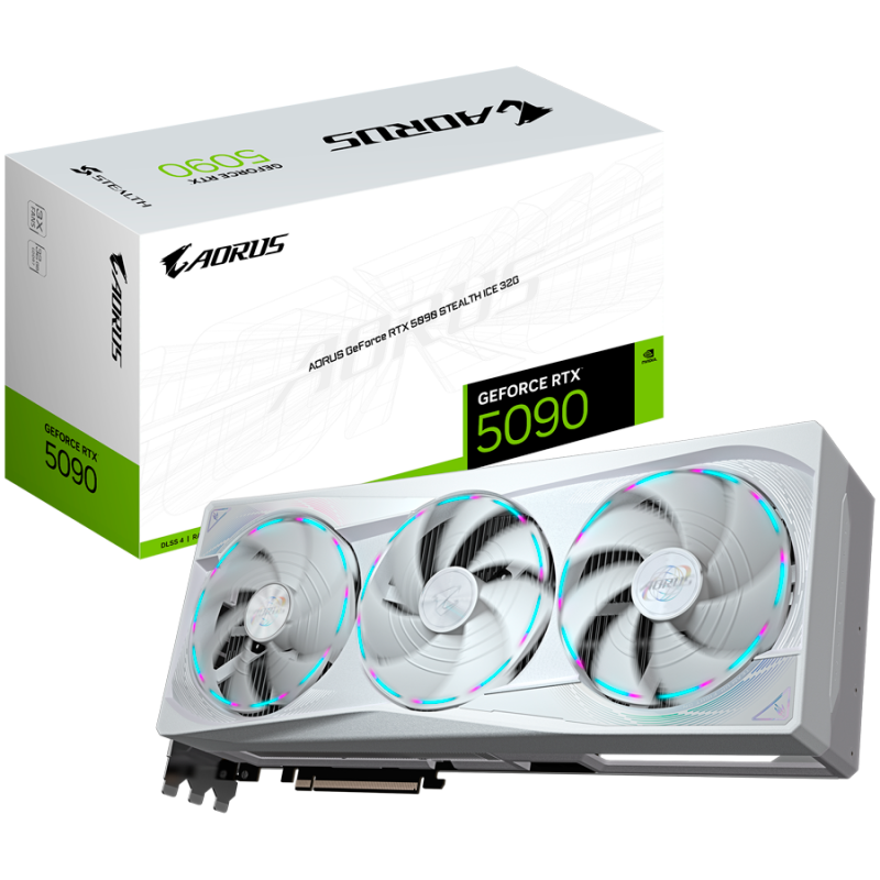 GIGABYTE Video Card NVIDIA GeForce RTX 5090 STEALTH ICE 32G (32GB GDDR7/512bit, PCI-E 5.0, Recommended PSU 1000W, 3xDP, 1xHDMI) 