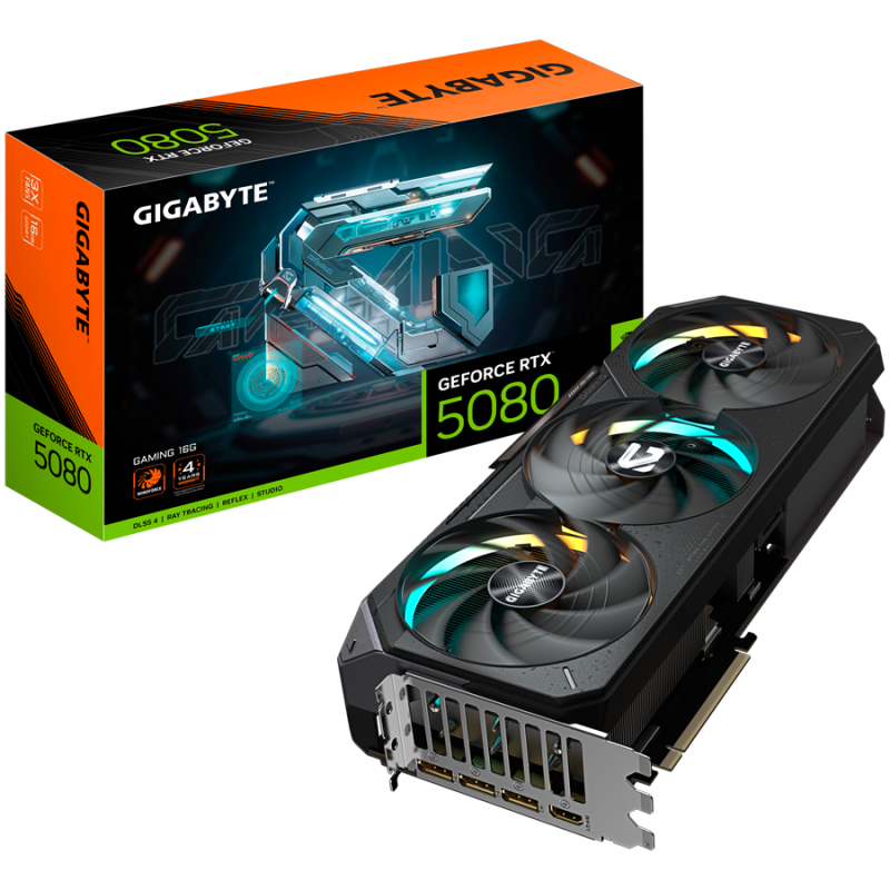 GIGABYTE Video Card NVIDIA GeForce RTX 5080 GAMING 16G, 16GB GDDR7, 256bit, PCI-E 5.0