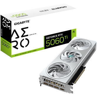 GIGABYTE Video Card NVIDIA GeForce RTX 5060 Ti AERO OC 8G (8GB GDDR7/128bit, PCI-E 5.0, 1x 8Pin Power connector, Recommended PSU