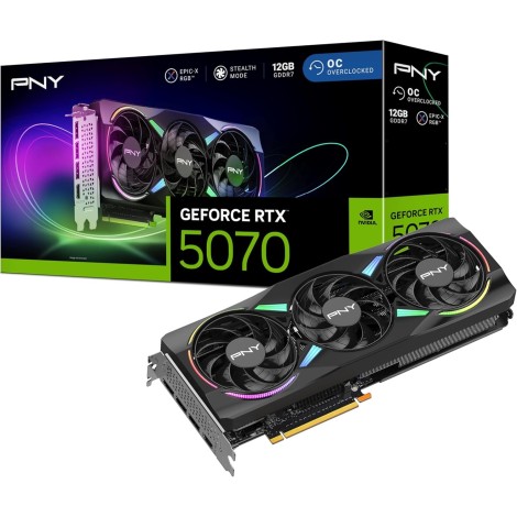 PNY GeForce® RTX™ 5070 12GB ARGB Gaming Overclocked Triple Fan