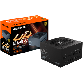 GIGABYTE UD850GM Power Supply 850W, PCIe Gen5 16Pin x 1 600W, Modular, 80 PLUS Gold, Japanese capacitors, 120mm smart control fa