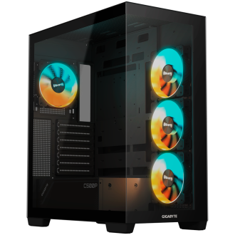GIGABYTE PC Chasiss GB-C500P ST, C500 PANORAMIC STEALTH, ATX M/B and PSU, USB 3.2 Gen2 Type-C x1 USB 3.0 x2, Pre-installed ARGB 
