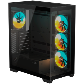GIGABYTE PC Chasiss GB-C500P ST, C500 PANORAMIC STEALTH, ATX M/B and PSU, USB 3.2 Gen2 Type-C x1 USB 3.0 x2, Pre-installed ARGB 