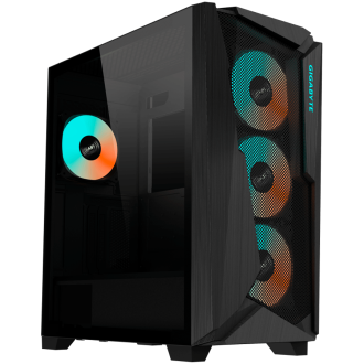 GIGABYTE C301 GLASS Midi Tower, E-ATX, USB 3.1 Gen2 Type-C x1, USB 3.0 x2, Audio In & Out, LED Switch, 4x 120mm ARGB fans, ARGB 