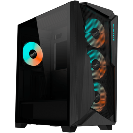 GIGABYTE C301 GLASS Midi Tower, E-ATX, USB 3.1 Gen2 Type-C x1, USB 3.0 x2, Audio In & Out, LED Switch, 4x 120mm ARGB fans, ARGB 