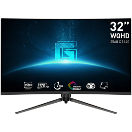 MSI G32CQ5P Curved Gaming Monitor, 31.5", 170Hz, QHD (2560x1440) 16:9, VA, Anti-glare, 1ms, 250nits, 3000:1, 1500R Curve, Freesy