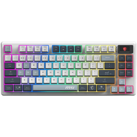 MSI Gaming Keyboard FORGE GK600 TKL WIRELESS SKY, Wireless, Mechanical Linear Switch, PBT keycaps, Anti-ghosting