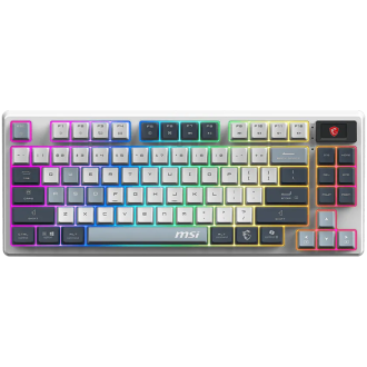 MSI Gaming Keyboard FORGE GK600 TKL WIRELESS SKY, Wireless, Mechanical Linear Switch, PBT keycaps, Anti-ghosting