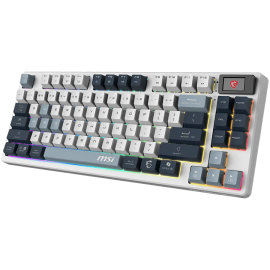 MSI Gaming Keyboard FORGE GK600 TKL WIRELESS SKY, Wireless, Mechanical Linear Switch, PBT keycaps, Anti-ghosting