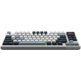 MSI Gaming Keyboard FORGE GK600 TKL WIRELESS SKY, Wireless, Mechanical Linear Switch, PBT keycaps, Anti-ghosting