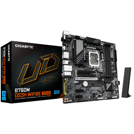 GIGABYTE B760M DS3H WIFI6E GEN5, LGA1700, 4x DDR5, WIFI6E, mATX