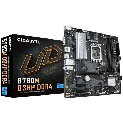 GIGABYTE MB B760M D3HP DDR4 (LGA1700, 4x DDR4 128GB, 1x PCI-E 4.0 x16x16, 2x PCI-E 3.0 x1x1, 2x M.2 PCIe 4.0, 4x SATA, 2x USB 2.