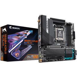 GIGABYTE Mainboard Desktop B650M AORUS ELITE AX (AM5, 4xDDR5 128GB, 1x PCI-E 4.0 x16x16, 2x PCI-E 3.0 x16x1, 4xSATA, 1xM.2 PCIe 
