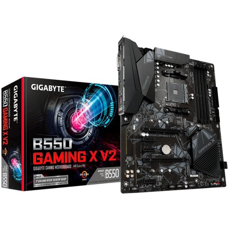 GIGABYTE Main Board Desktop B550 GAMING X V2, AM4, 4 x DDR4, DVI-D/HDMI, 2xPCIE x16 , 3xPCIE x1, ALC887 , 2x M.2 , 4 x SATA, ATX